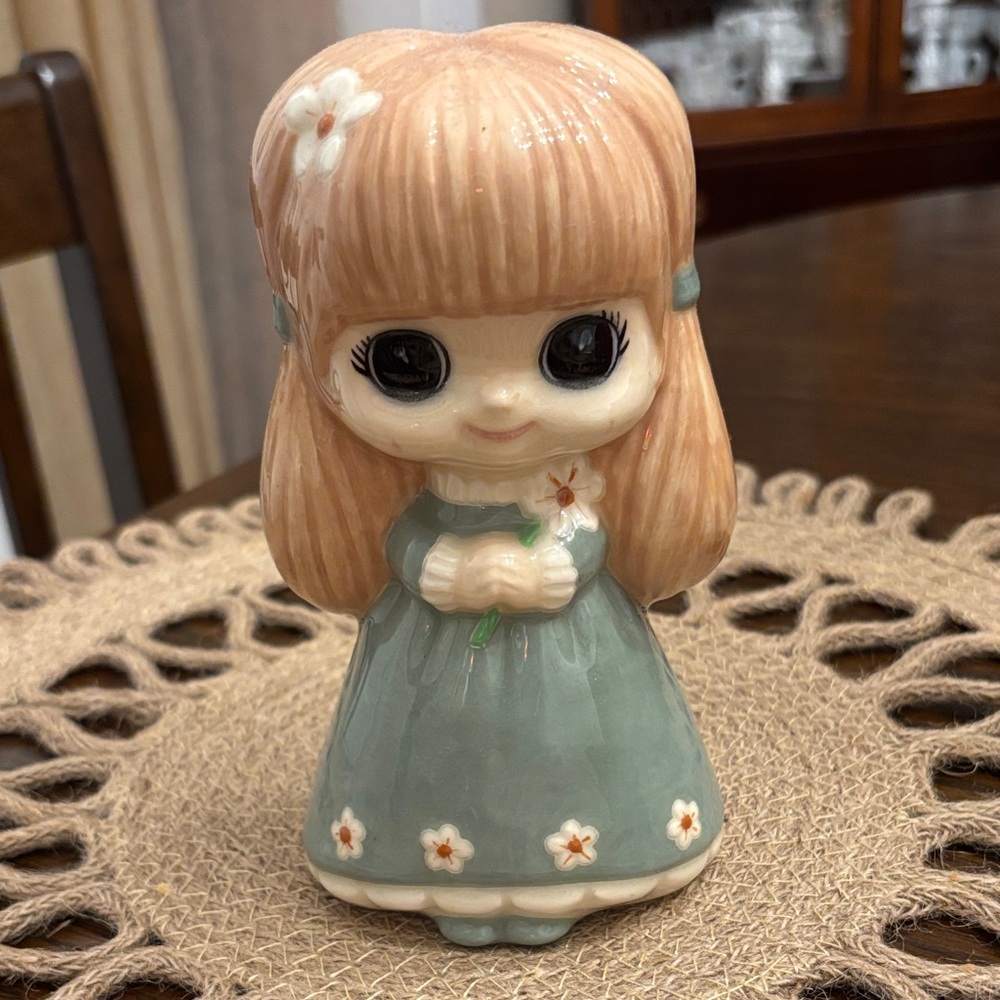 Vintage Enesco Big Eyed Porcelain Figurine